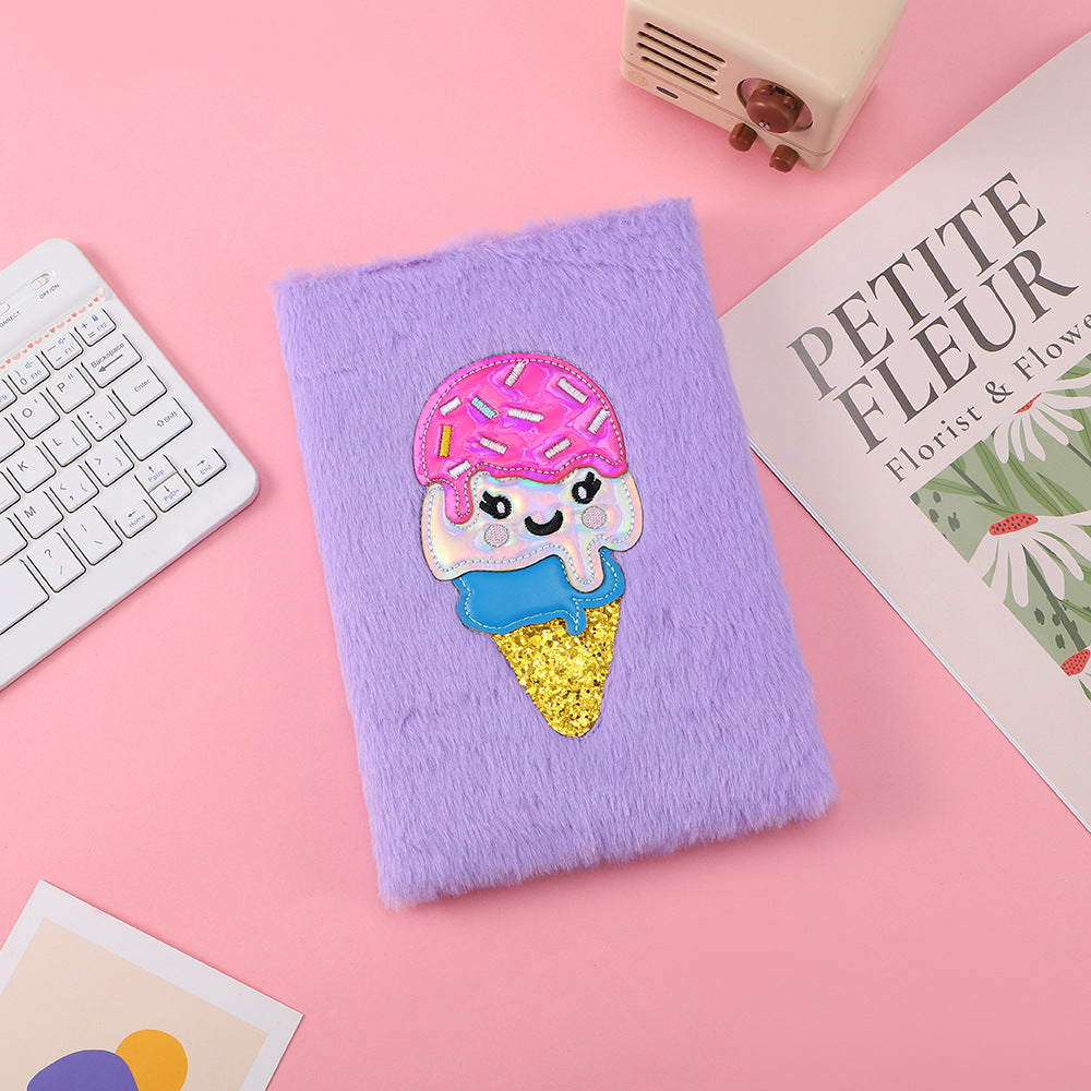 Wholesale Cartoon Ice Cream Stuffed Notebook Diary Children' s Handmade DIY